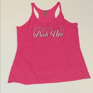 Pearls and Push Ups Exercise Tank